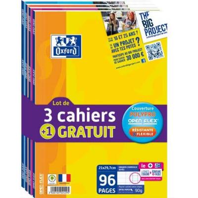 OXFORD Lot de 4 cahiers  Openflex 21x29,7 cm