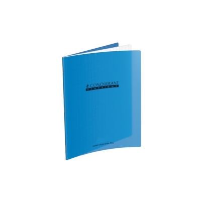 MAJUSCULE Cahier Piqures Grand Carreaux Polypropyl&egrave;ne 17x22 32p 90g - Bleu