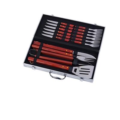 BBQ COLLECTION Boitier de 16 pi&egrave;ces d'ustensiles pour le barbecue en Inox