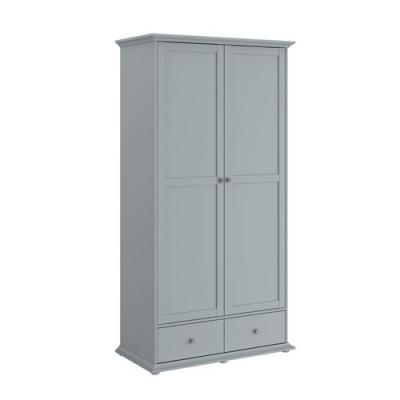 PARISOT Armoire 2 Portes Gris - L 104 x P 53 x H 202 cm - MANON 