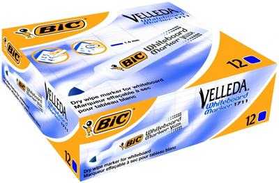 BIC  Marqueur Effa&ccedil;able &Agrave; Sec Pour Tableaux Blancs Pointe Ogive Bleu 1711