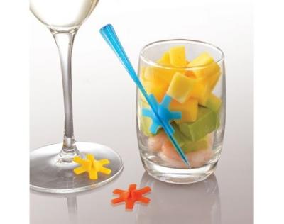 MASTRAD Lot de 12 marque verres en silicone multicolore