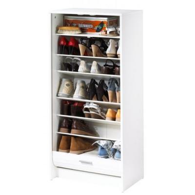 Meuble &agrave; chaussures blanc 7 tablettes - coloris: blanc SHOOT120BL