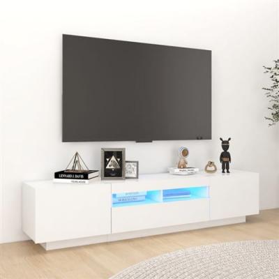 VIDAXL Mercatoxl - Meuble tv avec lumi&egrave;res led Blanc brillant 180x35x40 cm