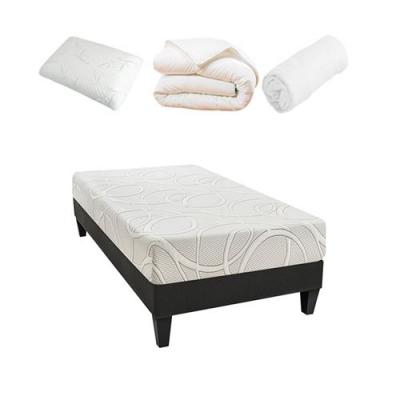 OLYMPE LITERIE Pack pr&ecirc;t &agrave; dormir poseidon 90x190 cm matelas m&eacute;moire de forme + sommier + accessoires