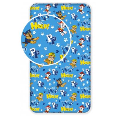 PAT PATROUILLE  Blue - Drap Housse Enfant Coton - Literie 90 x 190 cm