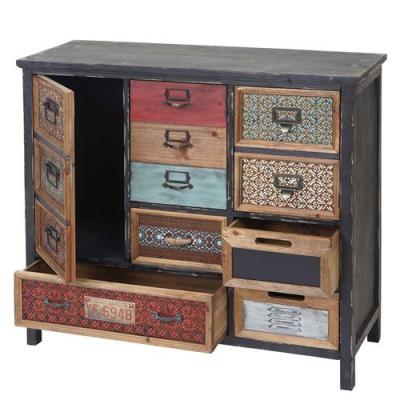 Placard de pharmacien MENDLER HWC-A43 bois massif de sapin style shabby 90x84x32cm