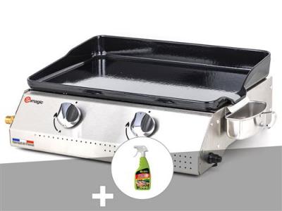 SOMAGIC Plancha &agrave; gaz Vera 200 avec cuve en inox -  + D&eacute;graissant plancha