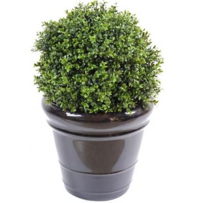 PEGANE Plante artificielle haute gamme Sp&eacute;cial ext&eacute;rieur / Buis artificiel boule UV - Dim : H.45 x D.30 cm
