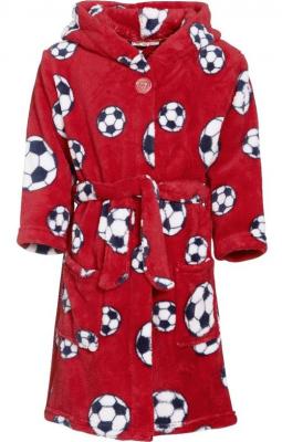 PLAYSHOES  340151 Peignoir de Bain en Polaire Football, 98-104, rouge