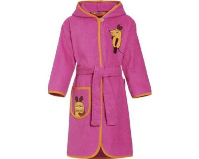 PLAYSHOES  Peignoir de bain enfant La souris &eacute;ponge rose 