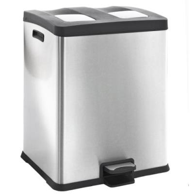 EKO  - Poubelle &agrave; p&eacute;dale Rejoice 2x30 l Argent&eacute; mat Argent
