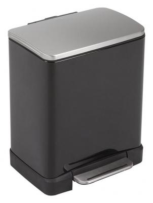 EKO  E-Cube Poubelle &agrave; P&eacute;dale M&eacute;tal Noir 32 x 36,6 x 44,5 cm 20 litres