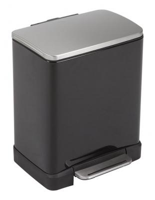EKO Poubelle Recycle Pedalbin E-Cube 10+9L Noir, 