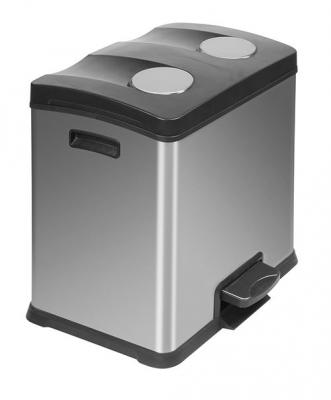 EKO Poubelle recycle rejoice step bin 2x12l inox mat, 