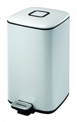 EKO  Regent Poubelle &agrave; P&eacute;dale M&eacute;tal Blanc 24 x 32,8 x 40,5 cm 12 litres