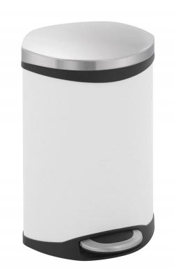 EKO  Poubelle &agrave; p&eacute;dale Design coquillage Blanc 10&nbsp;litres