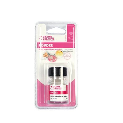 GRAINE CREATIVE Poudre effet m&eacute;tallique argent - graine cr&eacute;ative