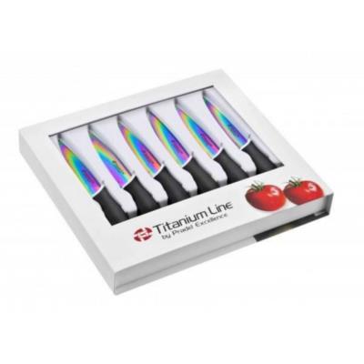 PRADEL EXCELLENCE  Coffret de 6 couteaux &agrave; steak CTI006 lame 10cm noir