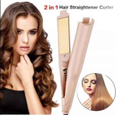  Professionnel 2 en 1 torsion cheveux Curling & redressage fer cheveux lisseur cheveux bigoudi humide & sec fer plat Styler 
