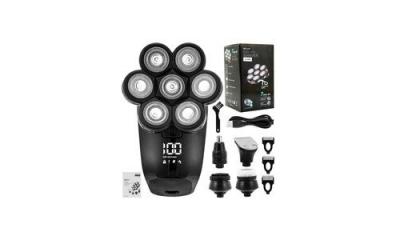 YOKULI Rasoir &eacute;lectrique 5 en 1 7d avec rasoir sec,affichage led, &eacute;tanche,pour hommes 