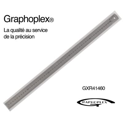 GRAPHOPLEX R&eacute;glet acier &eacute;pais &eacute;p = 1mm l = 24mm l = 50cm - 