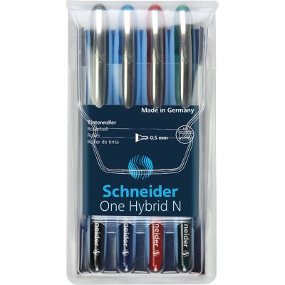 SCHNEIDER Roller &agrave; encre One Hybrid N Pte Aiguille 05 Pochette 4 assorti