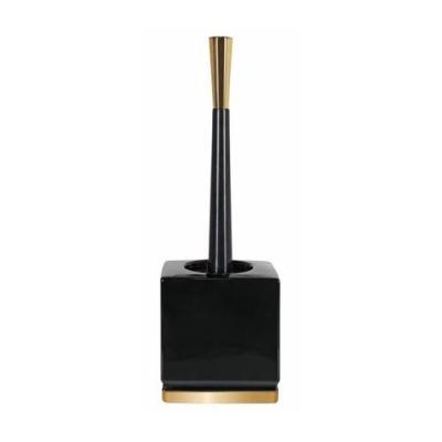 SPIRELLA  - Brosse Wc avec support C&eacute;ramique roma Noir & Or - Noir