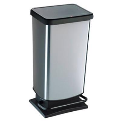 ROTHO  2044018 twist poubelle noir argent 10 l