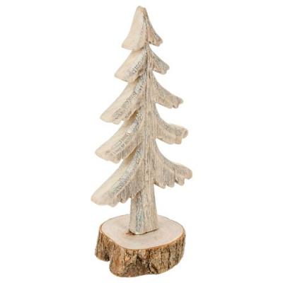 Sapin de No&euml;l Buche - 11,5 x 8,5 x 26 cm - Beige