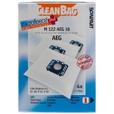 Scanpart CleanBag M 122 AEG 16 Lot de 4 sacs pour aspirateur