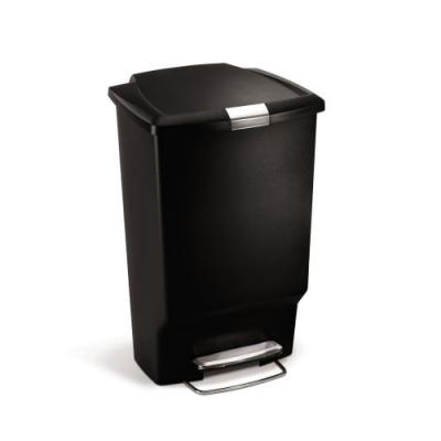 SIMPLEHUMAN Poubelle Rectangulaire A P&eacute;dale en Plastique Noir 45L