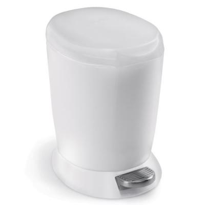 SIMPLEHUMAN Poubelle Ronde A P&eacute;dale en Plastique Blanc 6L