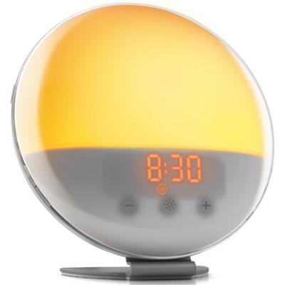 TOP LIFE Simulateur d'Aube Haute Fid&eacute;lit&eacute; - Pour un Eveil en Lumi&egrave;re - R&eacute;veil Lumineux avec Mode Nuit Noire et Bruit Blanc - Simulation Lumi&egrave;re Soleil, 