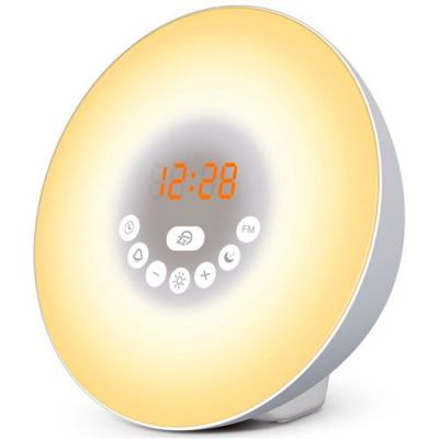TOP LIFE Simulateur d'aube - R&eacute;veil Lumineux en Douceur - Avec Mode Nuit Noire Afficheur Eteint - Vivez des matins plus zen - Reveil luminoth&eacute;rapie 