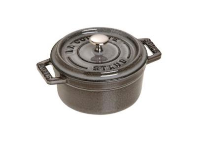 STAUB  Mini Cocotte en Fonte, Ronde, &Oslash; 10 cm, 0,25 L, Gris Graphite
