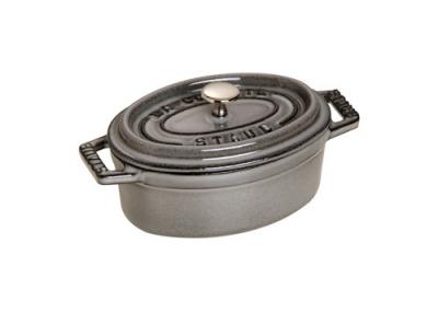 STAUB  fonte - 1101118 - mini cocotte - ovale - gris graphite - 11 cm
