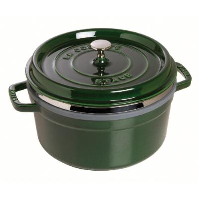 STAUB  Cocotte Ronde avec Panier Vapeur 26 cm Basilic