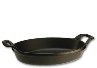 STAUB  Plat Empilable en Fonte, Ovale, &Oslash; 32 cm, 2,20 L, Noir Mat