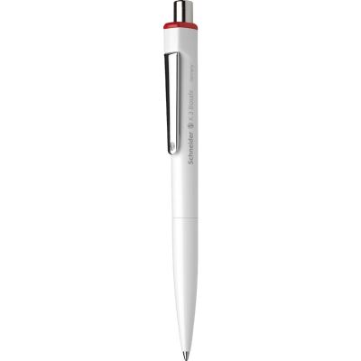 SCHNEIDER Stylo &agrave; bille K3 Biosafe blanc Pte Moyenne rouge 