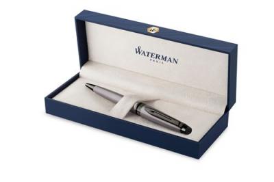 WATERMAN Stylo &agrave; bille  Expert M&eacute;tallique Argent&eacute; pointe moyenne