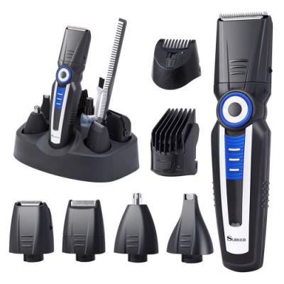 SURKER Tondeuse Cheveux Tondeuse Barbe Tondeuse Pour Poils du Corps Electrique Hommes Rasoir Imperm&eacute;able Sans Fil 5 en 1 