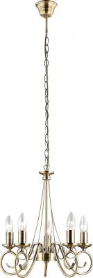 GLOBO Suspension laiton antique, D:400, H:1300, excl. 5xE14 40W 230V