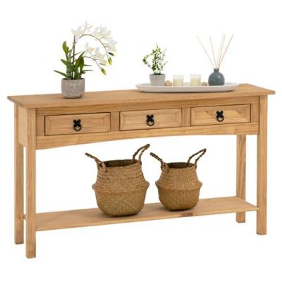 IDIMEX Console Meuble SALSA Table d'appoint en Bois, Meuble de Rangement Entr&eacute;e ou Salon, avec 3 tiroirs, en pin Massif 