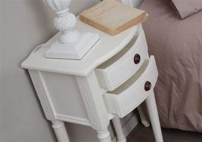 Table de chevet 2 tiroirs Agathe en kit - Amadeus - Blanc - Bois