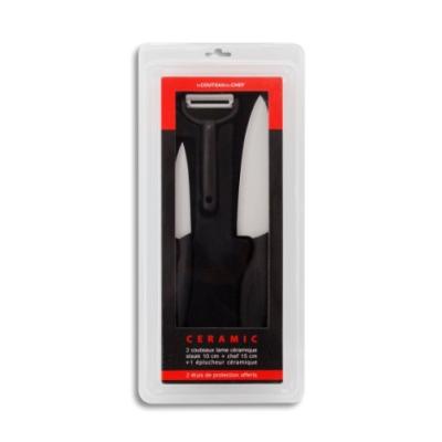  Couteau Lame C&eacute;ramique Tarrerias Bonjean - Le Set De 2 Couteaux + &Eacute;plucheur