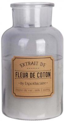 PARIS PRIX Home D&eacute;co Factory - bougie parfumee fleur coton apothicaire H25.5CM