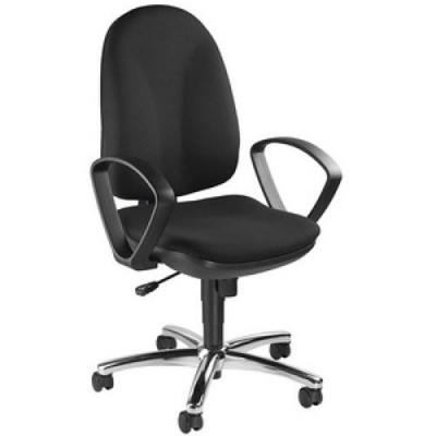 Chaise de bureau pivotante Topstar&reg; Syncro-Steel II, dossier rembourr&eacute;, bleu