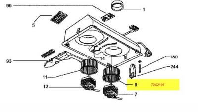 FAGOR Turbine Droite Anti-horaire Pour Hotte  - 72x2197