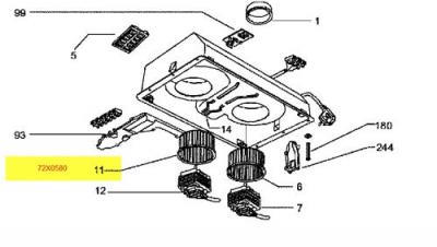FAGOR Turbine Gauche Horaire Pour Hotte  - 72x0580
